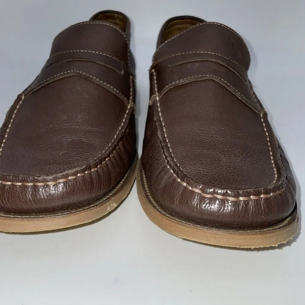 Donald Pliners Men's Brown Pebble Grain Penny loafers size 10‎